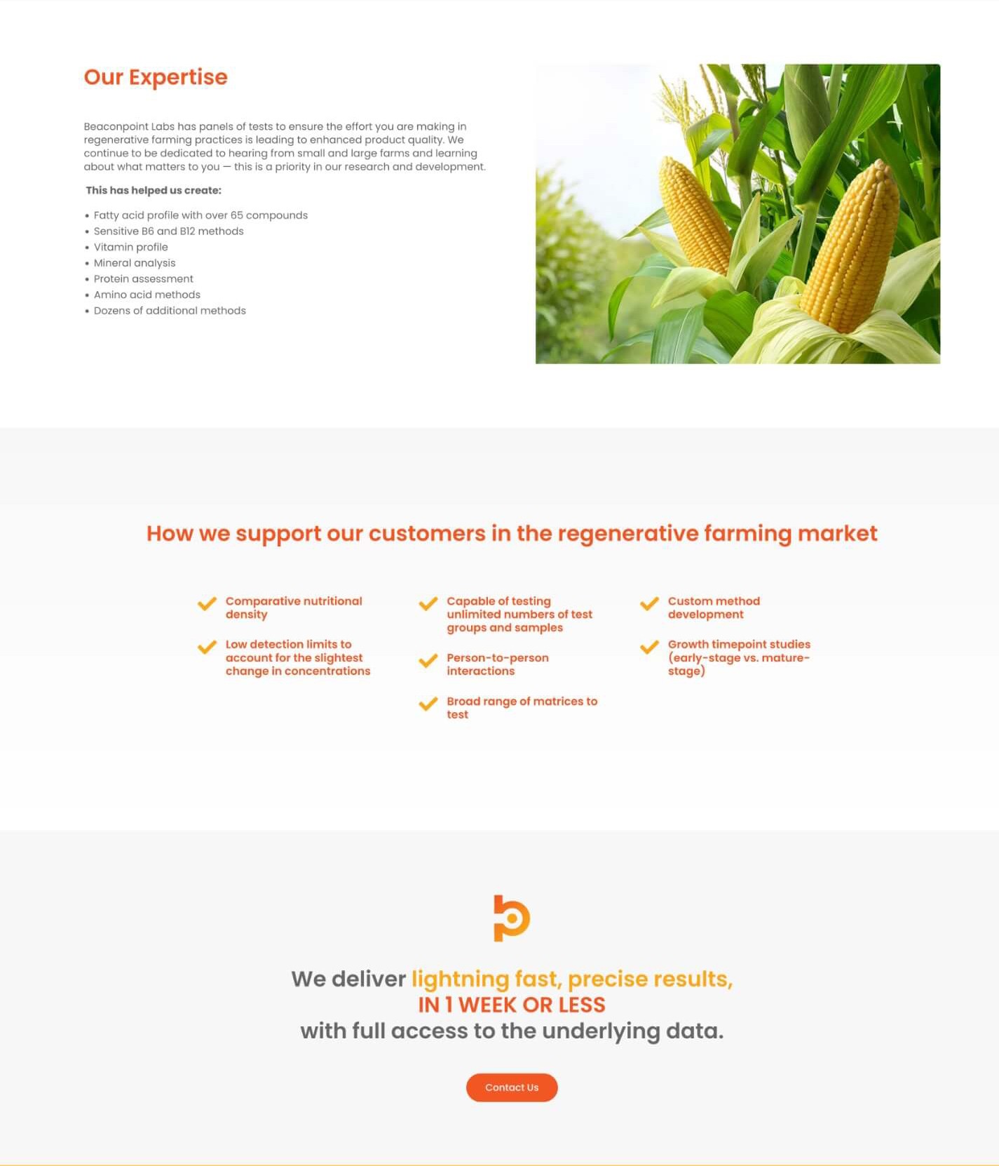 BPL-website-page-design-2 Web page design for biotech food testing laboratory