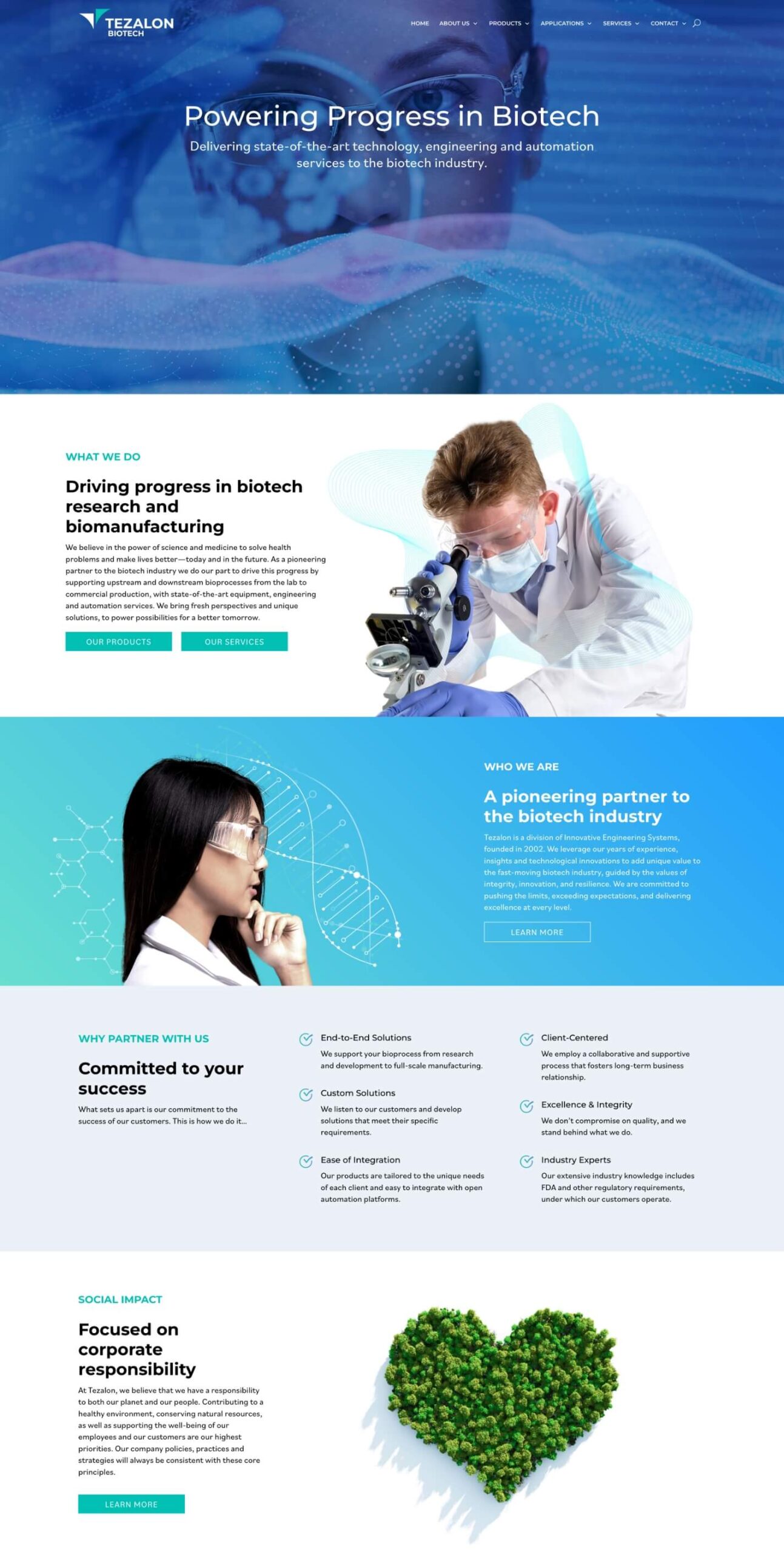 Biotech company website development