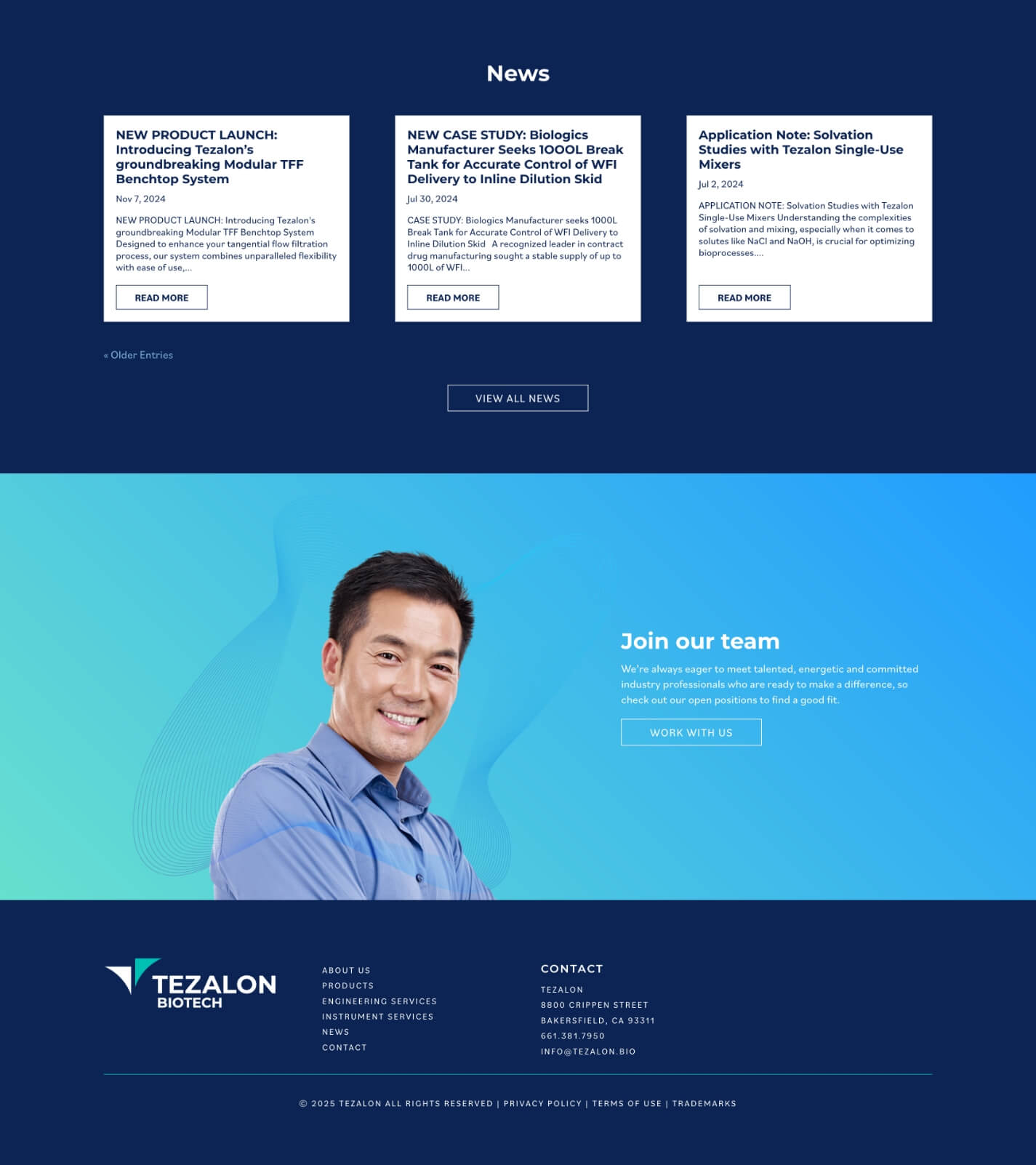 Biotech company website development
